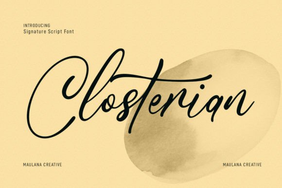 Closterian: A Timeless Script Font for Modern Editorial Design