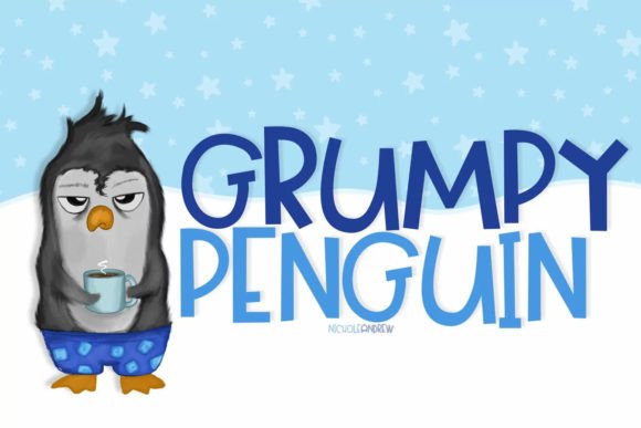Grumpy Penguin Font for Handmade Creations