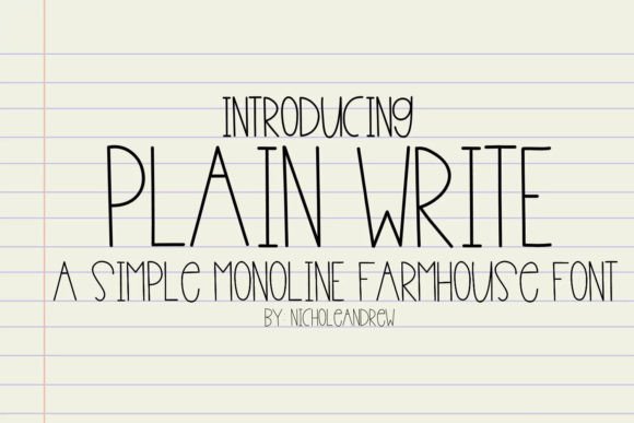 Plain Write: A Simple Font for Farmhouse Branding